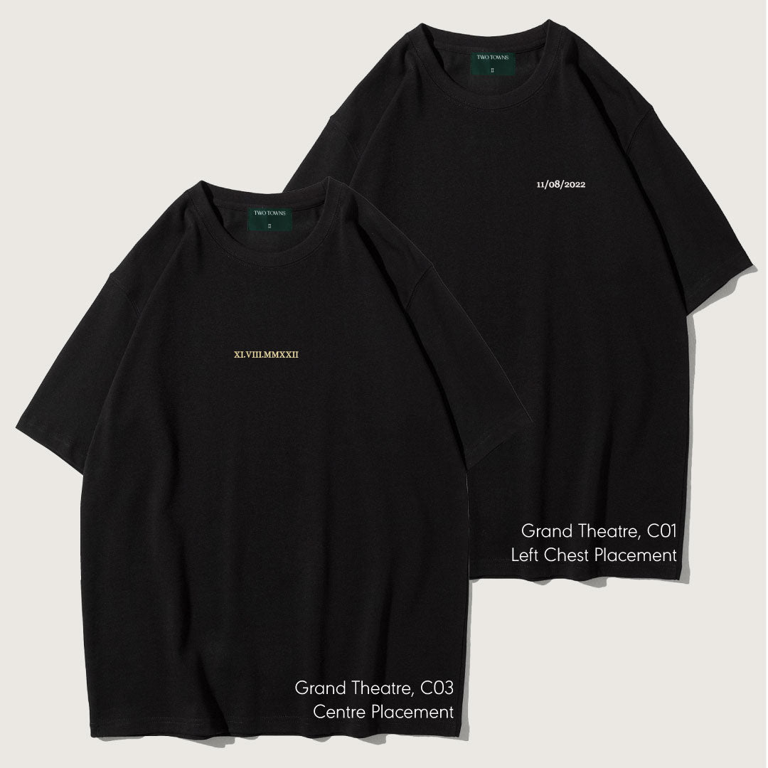 Personalised Embroidered Date Tee